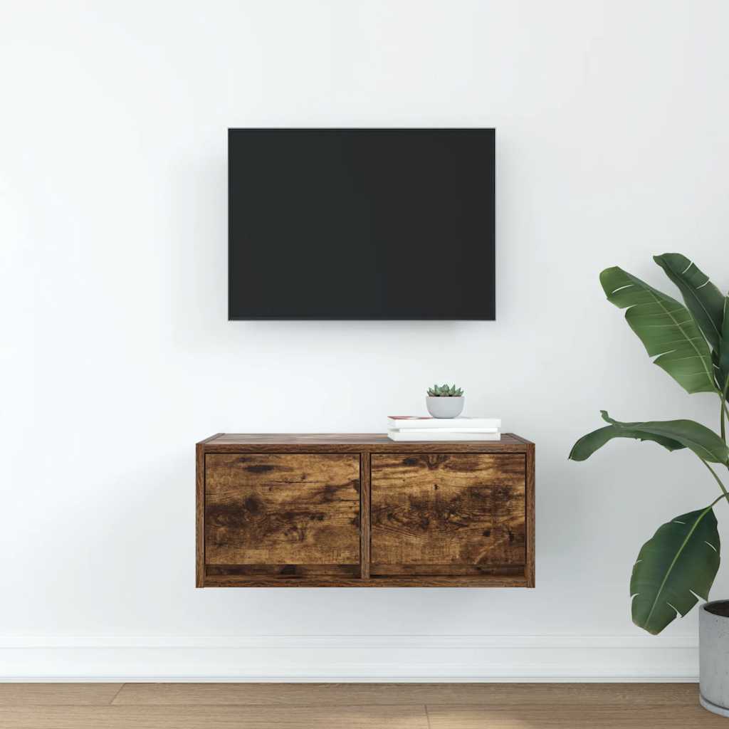 Tv Skříňka Kouřový Dub 60X31X25,5 Cm Kompozitní Dřevo