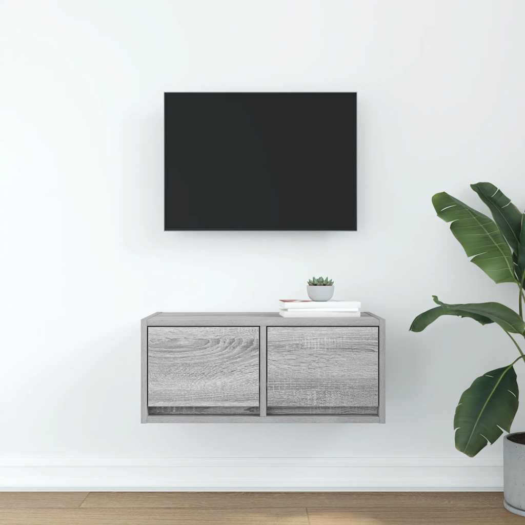 Tv Skříňka Šedá Sonoma 60X31X25,5 Cm Kompozitní Dřevo