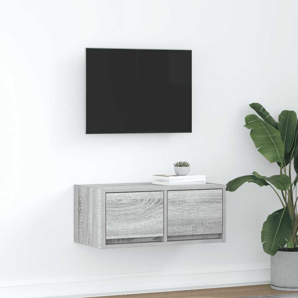 Tv Skříňka Šedá Sonoma 60X31X25,5 Cm Kompozitní Dřevo