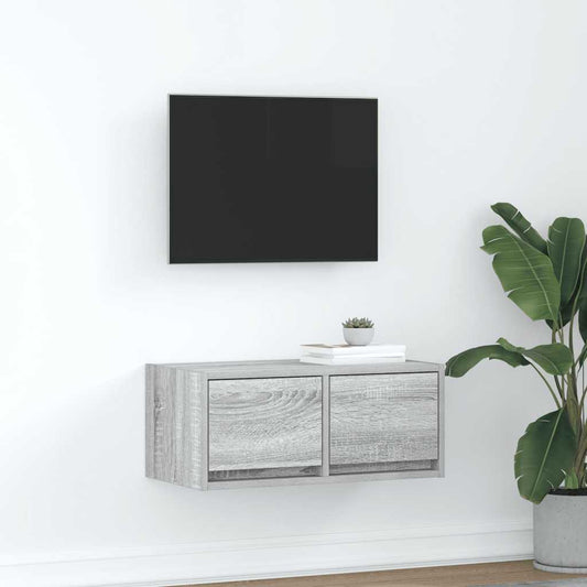 Tv Skříňka Šedá Sonoma 60X31X25,5 Cm Kompozitní Dřevo