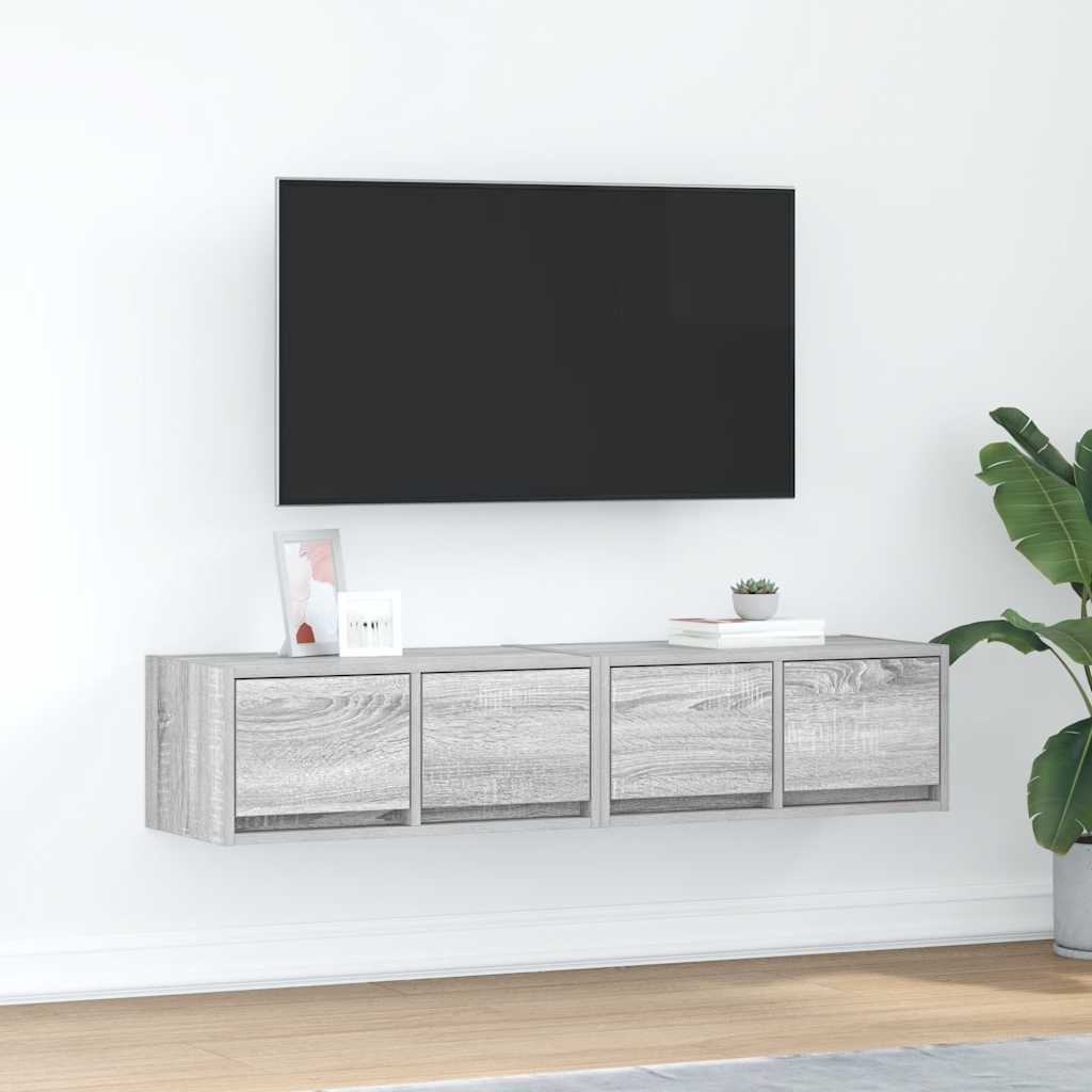 Tv Skříňka Šedá Sonoma 60X31X25,5 Cm Kompozitní Dřevo
