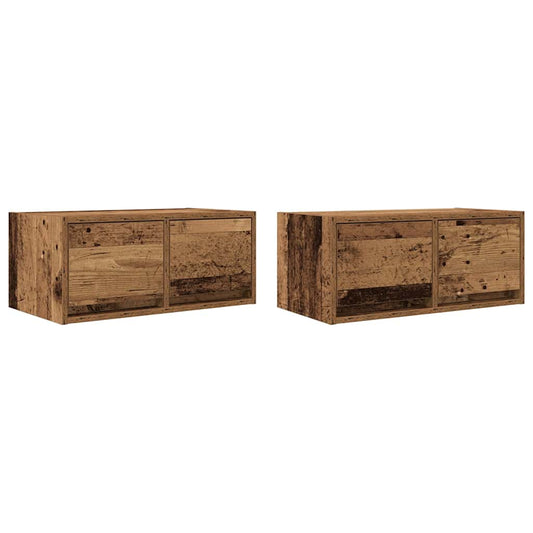 Tv Skříňky 2 Ks Staré Dřevo 60X31X25,5 Cm Dřevěné Konstrukce