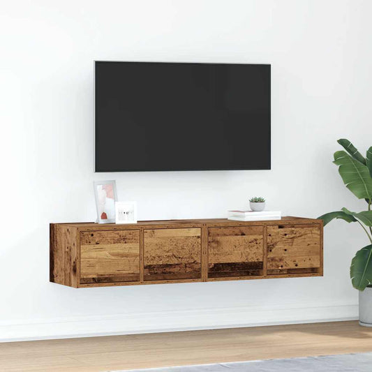 Tv Skříňky 2 Ks Staré Dřevo 60X31X25,5 Cm Dřevěné Konstrukce