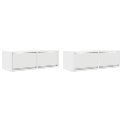 Tv Skříňky 2 Ks Bílá 80X31X25,5 Cm Dřevěná Konstrukce