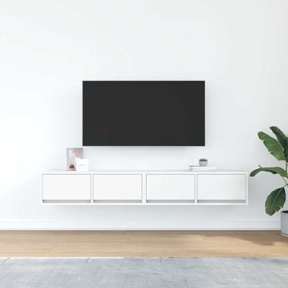 Tv Skříňky 2 Ks Bílá 80X31X25,5 Cm Dřevěná Konstrukce
