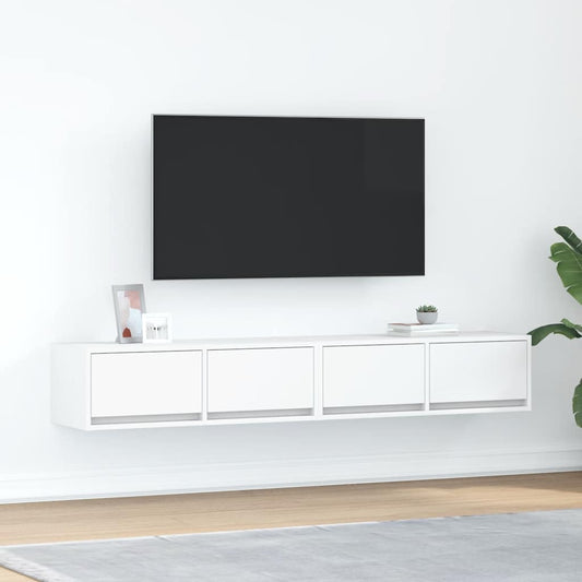 Tv Skříňky 2 Ks Bílá 80X31X25,5 Cm Dřevěná Konstrukce