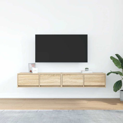 Tv Skříňky 2 Ks Dub Sonoma 80X31X25,5 Cm Dřevěné Konstrukce