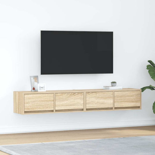 Tv Skříňky 2 Ks Dub Sonoma 80X31X25,5 Cm Dřevěné Konstrukce