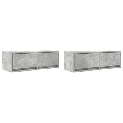Tv Skříňky 2 Ks Betonová Šedá 80X31X25,5 Cm Dřevěná Konstrukce