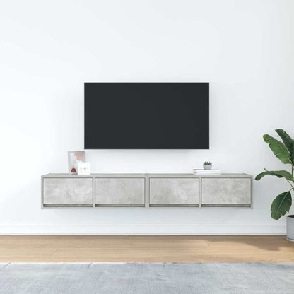 Tv Skříňky 2 Ks Betonová Šedá 80X31X25,5 Cm Dřevěná Konstrukce