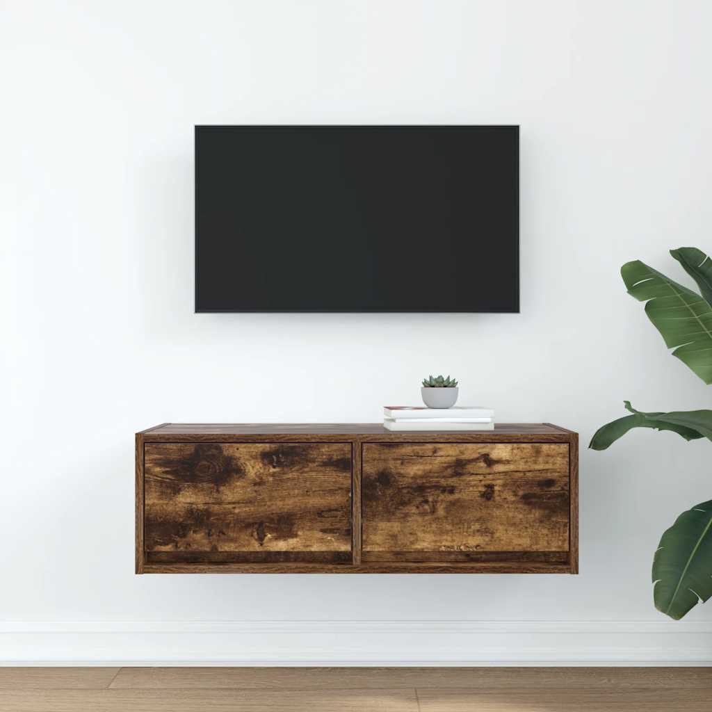 Tv Skříňka Kouřový 80X31X25,5 Cm Kompozitní Dřevo