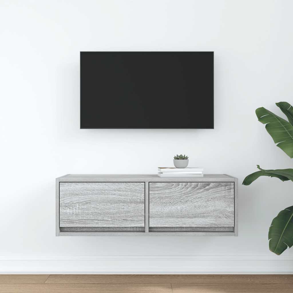 Tv Skříňka Šedá Sonoma 80X31X25,5 Cm Kompozitní Dřevo