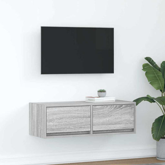 Tv Skříňka Šedá Sonoma 80X31X25,5 Cm Kompozitní Dřevo