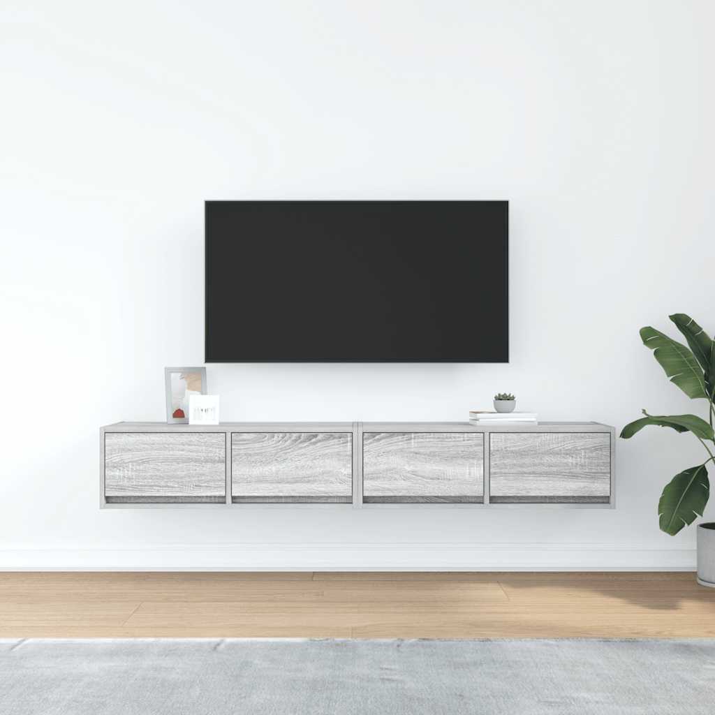 Tv Skříňka Šedá Sonoma 80X31X25,5 Cm Kompozitní Dřevo