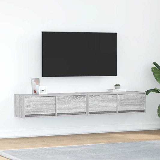 Tv Skříňka Šedá Sonoma 80X31X25,5 Cm Kompozitní Dřevo