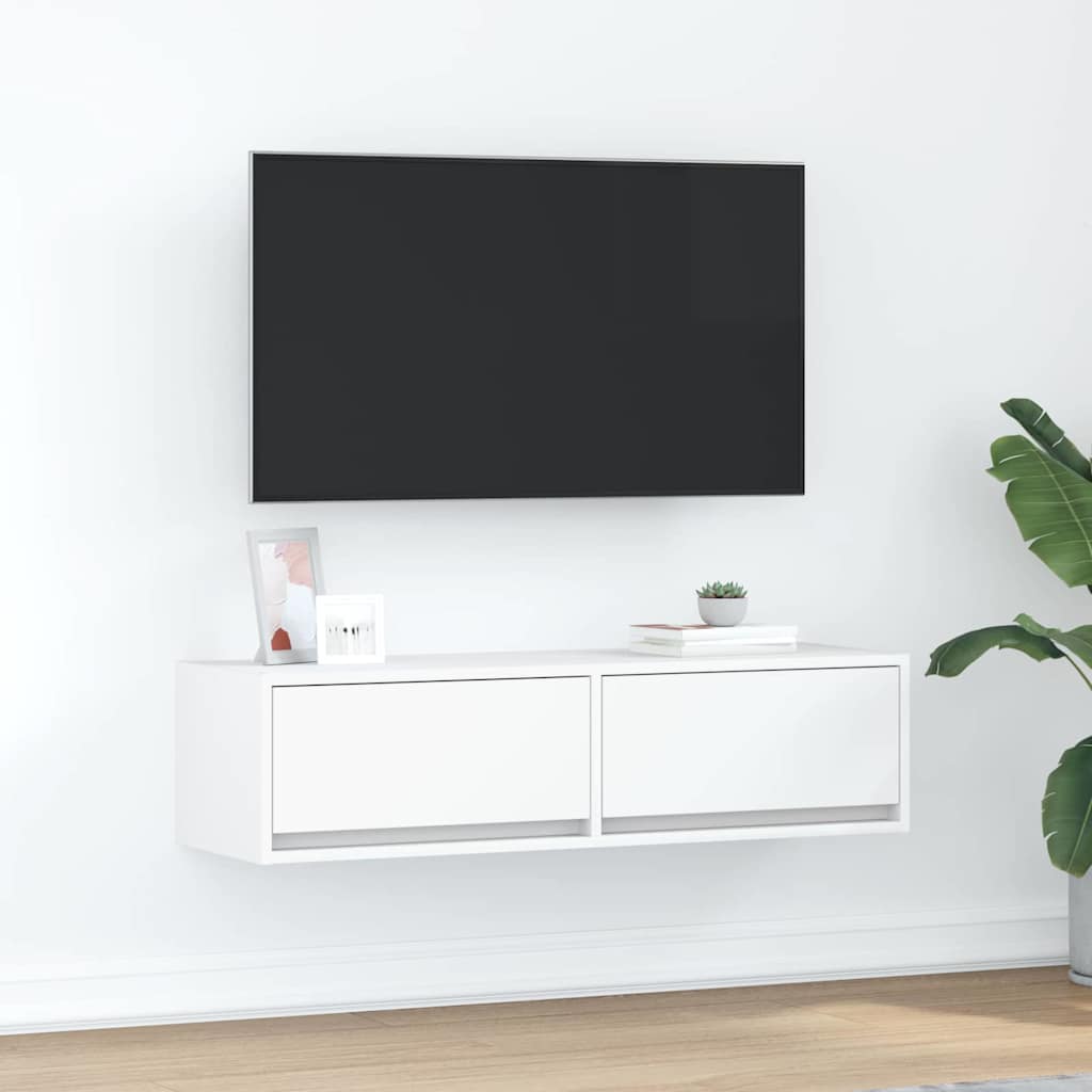 Televizní Skříň 100 X 31 X 25,5 Cm Bílá Kompozitní Dřevo