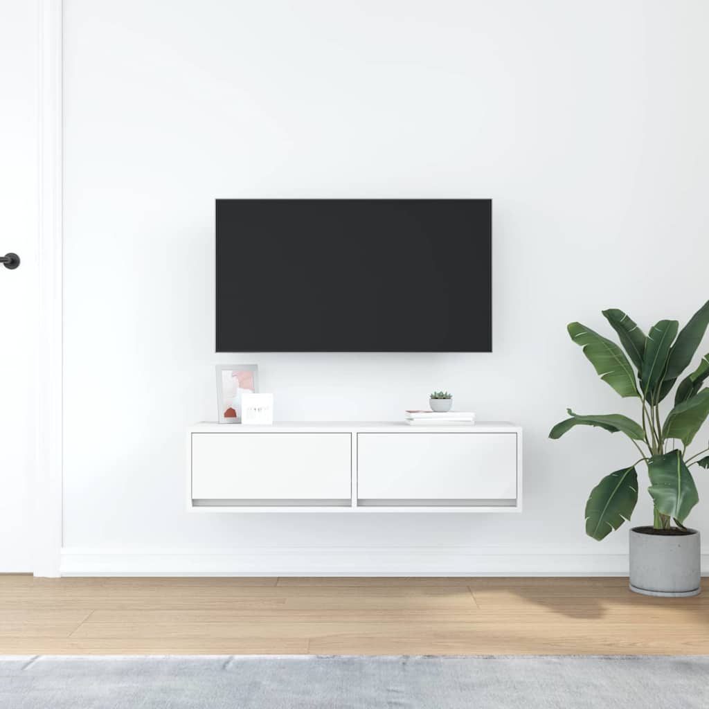 Televizní Skříň 100 X 31 X 25,5 Cm Bílá Kompozitní Dřevo