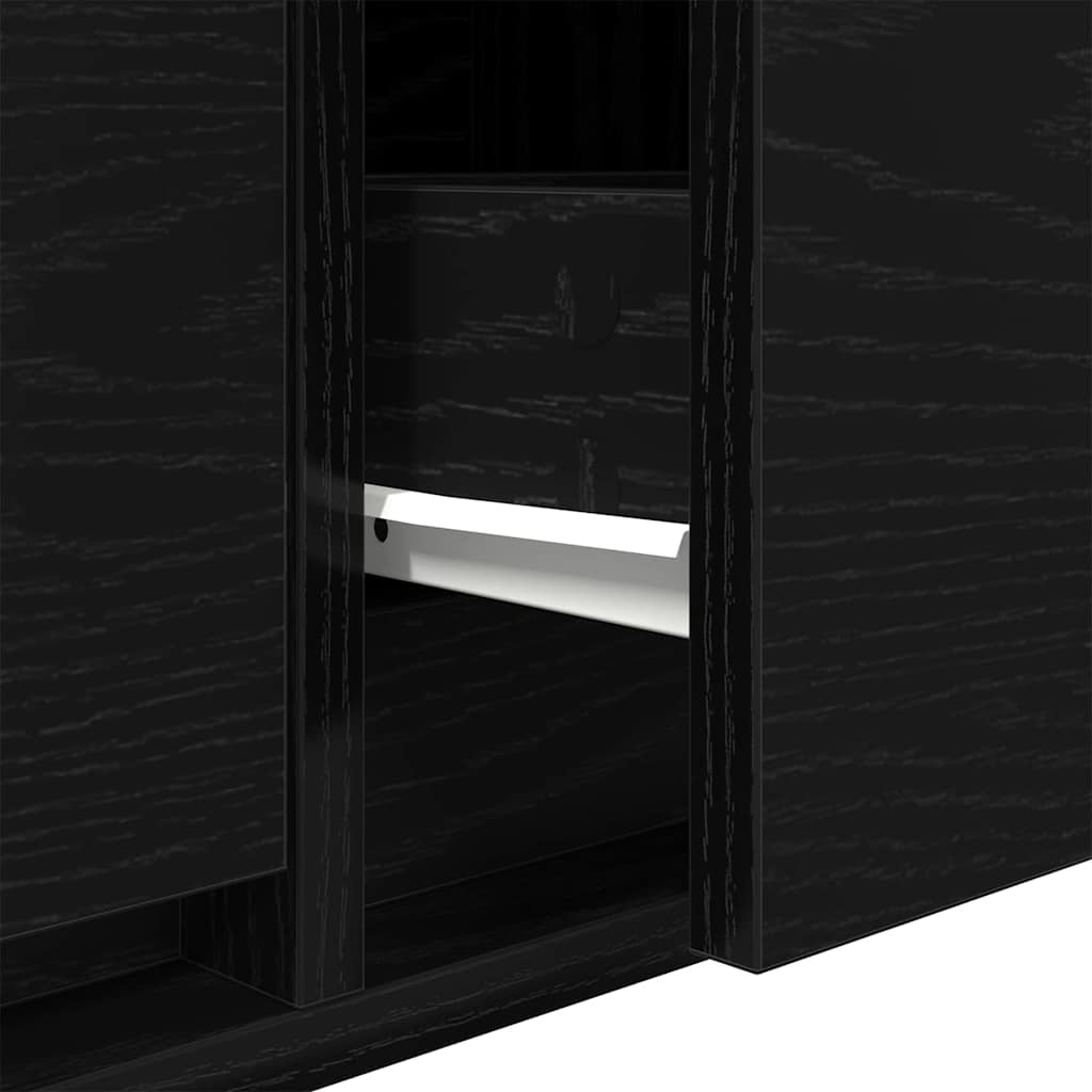 Televizní Skříň 100 X 31 X 25,5 Cm Černý Dub Kompozitní Dřevo
