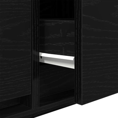 Televizní Skříň 100 X 31 X 25,5 Cm Černý Dub Kompozitní Dřevo