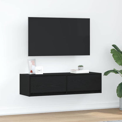 Televizní Skříň 100 X 31 X 25,5 Cm Černý Dub Kompozitní Dřevo