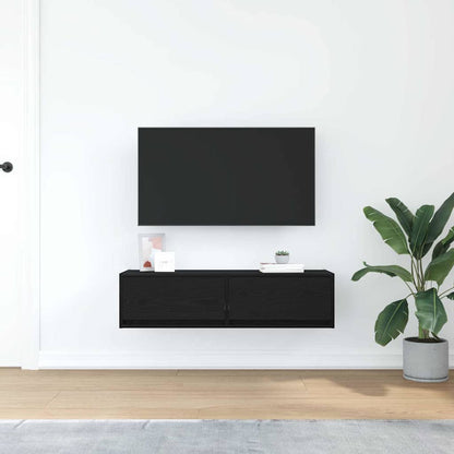 Televizní Skříň 100 X 31 X 25,5 Cm Černý Dub Kompozitní Dřevo