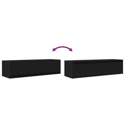 Televizní Skříň 100 X 31 X 25,5 Cm Černý Dub Kompozitní Dřevo