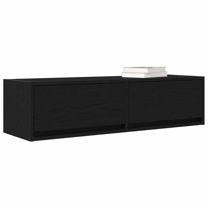 Televizní Skříň 100 X 31 X 25,5 Cm Černý Dub Kompozitní Dřevo
