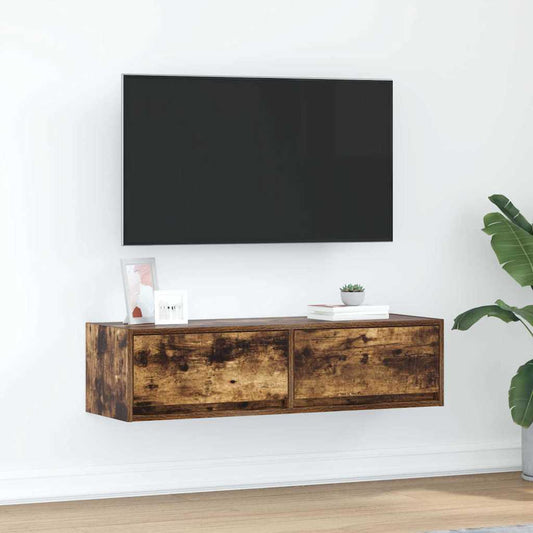 Televizní Skříň 100 X 31 X 25,5 Cm Kouřový Dub Kompozitní Dřevo