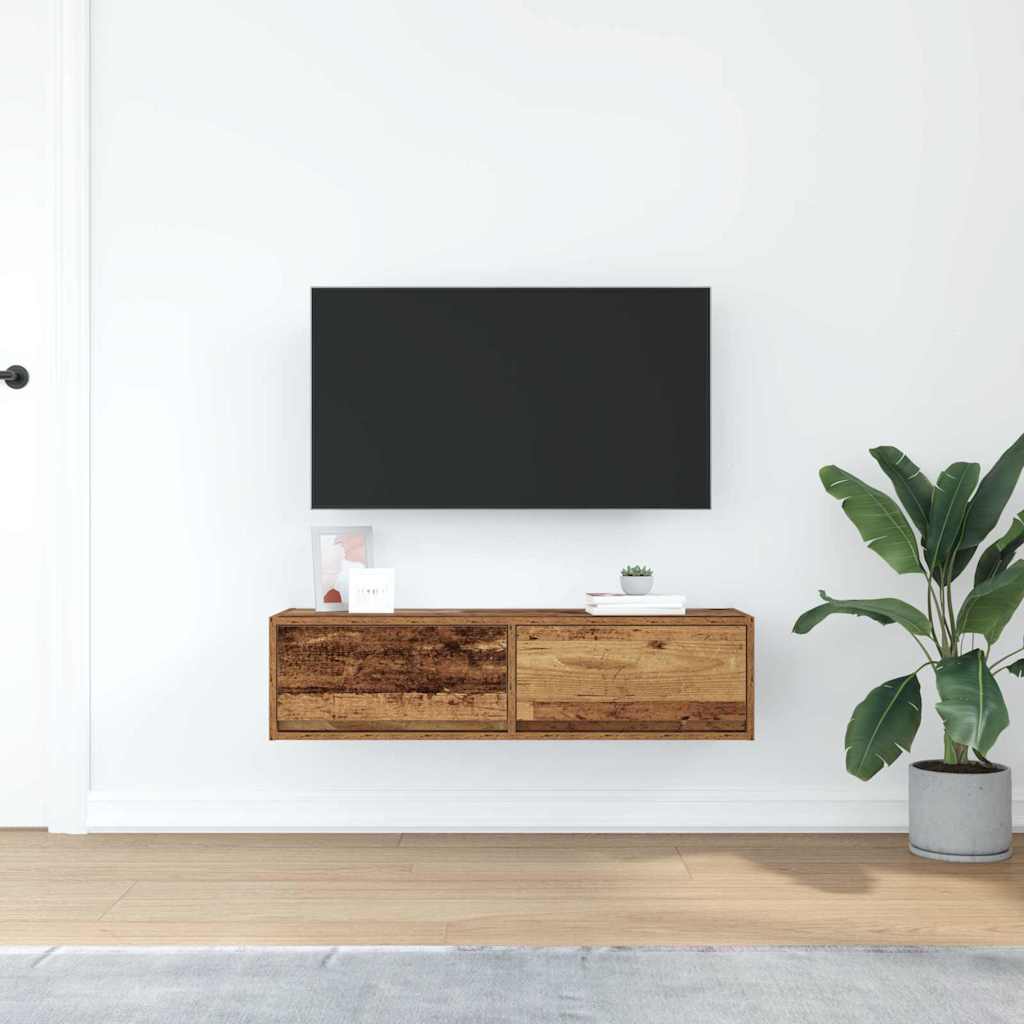 Televizní Skříň 100 X 31 X 25,5 Cm Staré Dřevo Kompozitní Dřevo