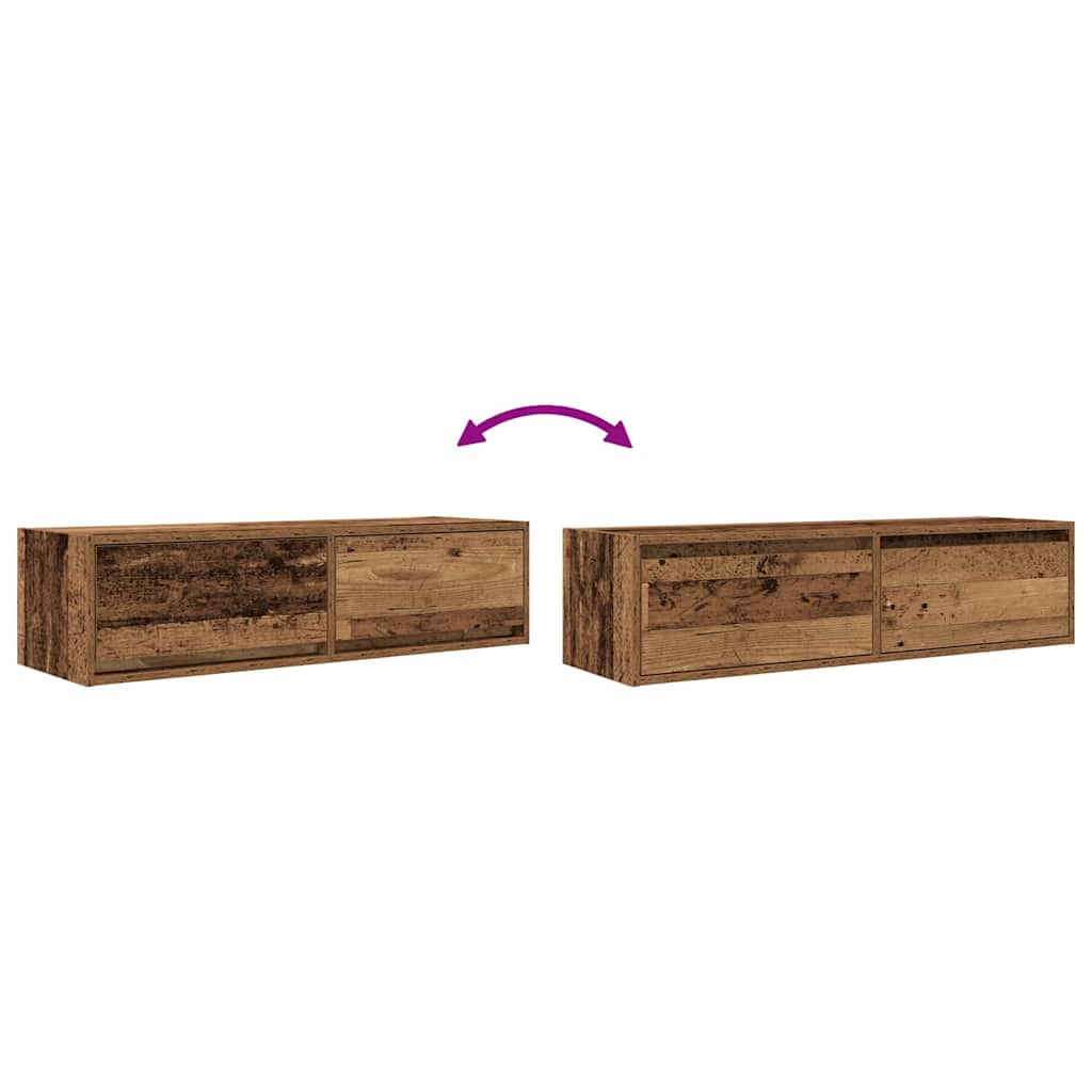 Televizní Skříň 100 X 31 X 25,5 Cm Staré Dřevo Kompozitní Dřevo