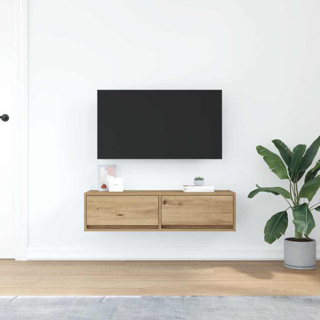 Televizní Skříň 100 X 31 X 25,5 Cm Dub Artisan Kompozitní Dřevo