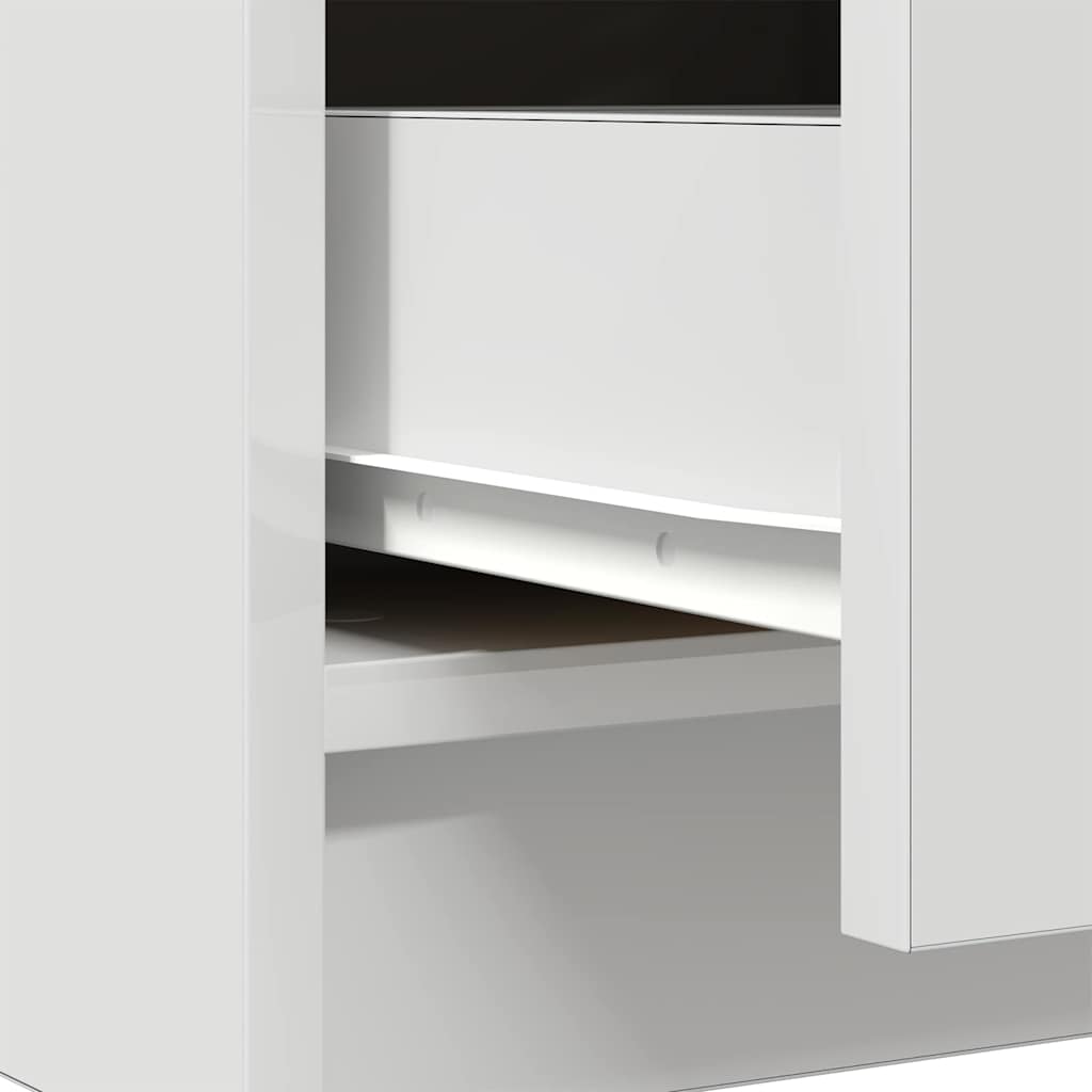 Příborník Se Zásuvkou Bílý 71X35X65 Cm Kompozitní Dřevo