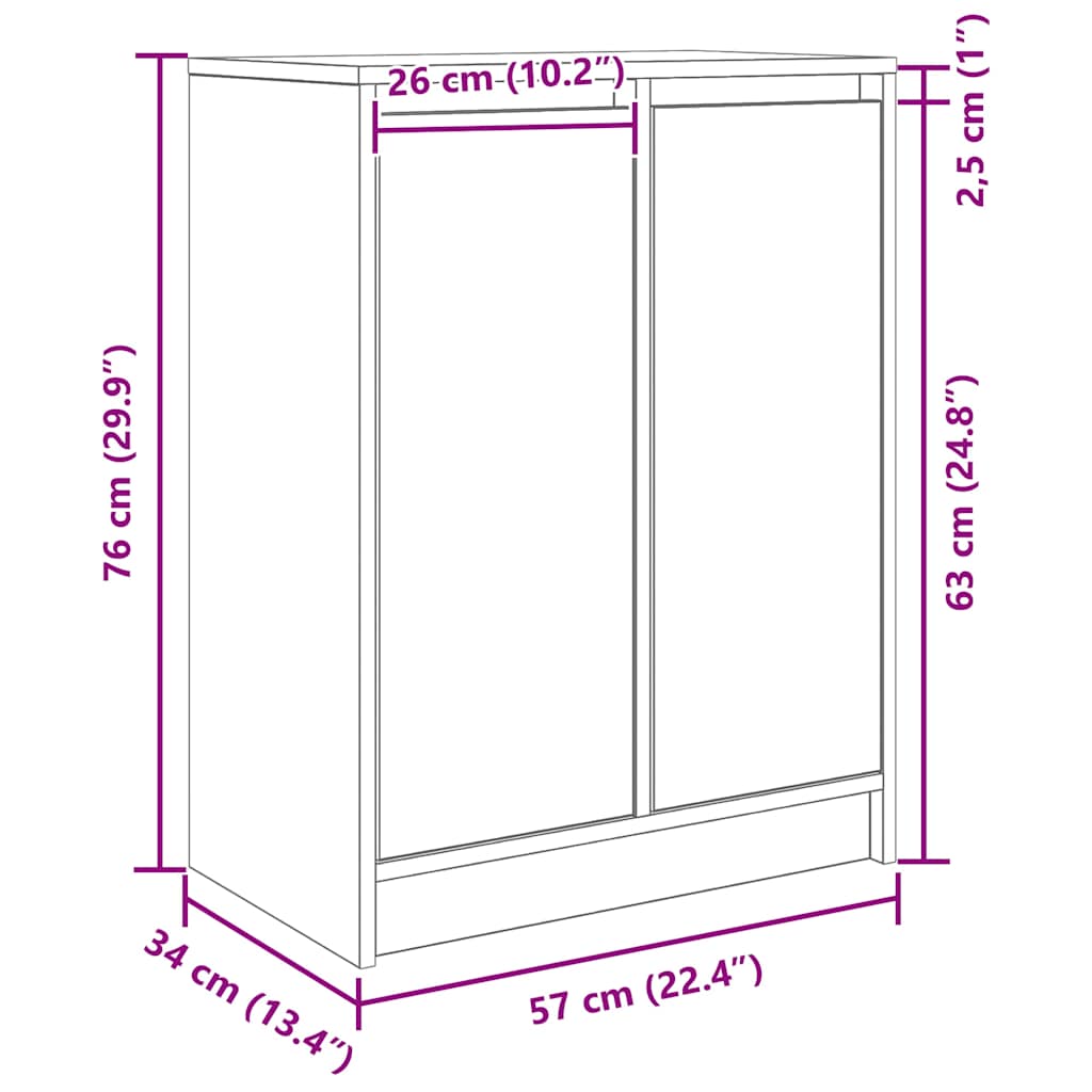 Příborník 57X34X76 Cm Kompozitní Dřevo