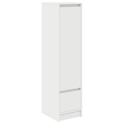 Highboard White 29,5X34X119,5 Cm Dřevěná Konstrukce