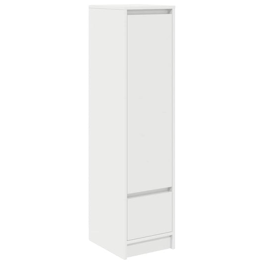 Highboard White 29,5X34X119,5 Cm Dřevěná Konstrukce