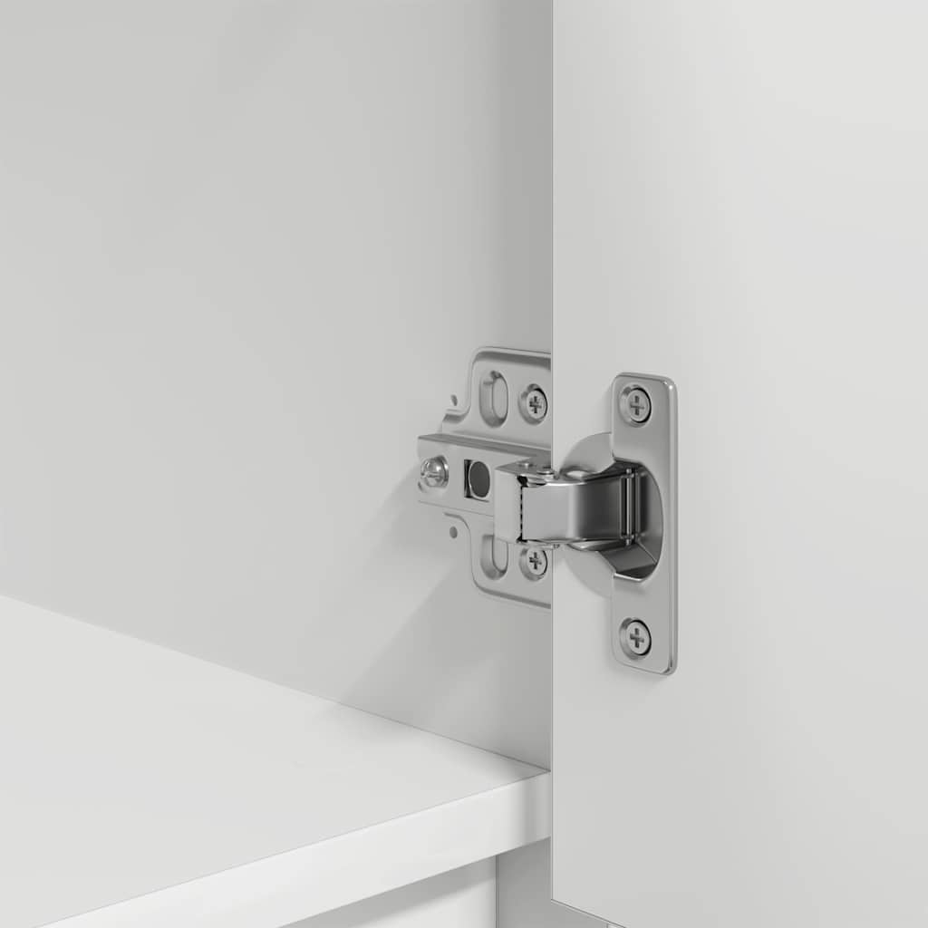 Highboard White 29,5X34X119,5 Cm Dřevěná Konstrukce