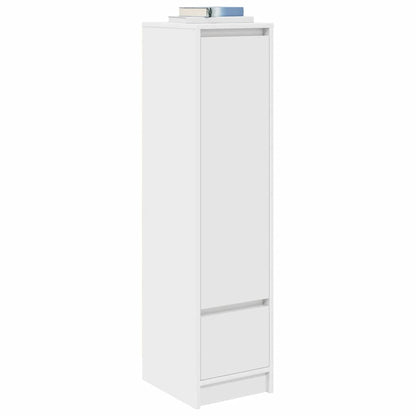 Highboard White 29,5X34X119,5 Cm Dřevěná Konstrukce