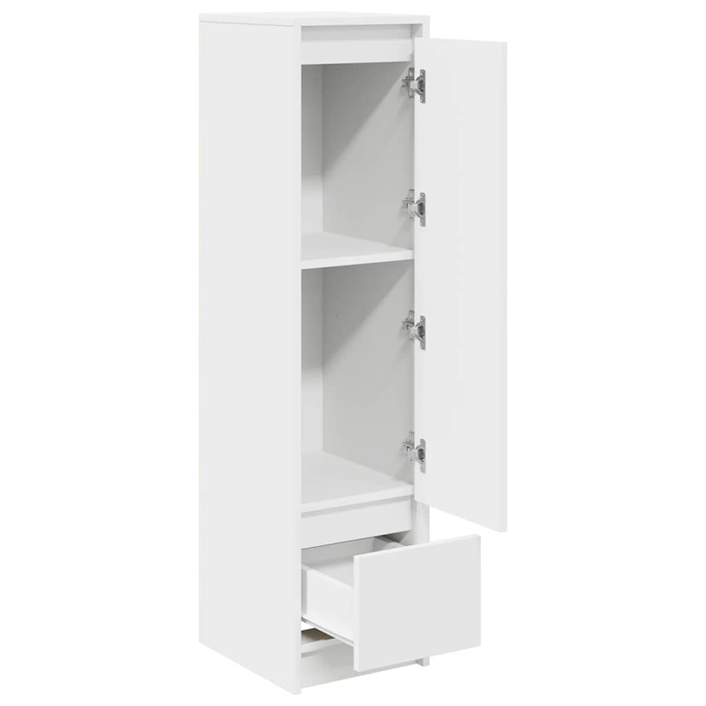 Highboard White 29,5X34X119,5 Cm Dřevěná Konstrukce
