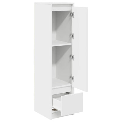 Highboard White 29,5X34X119,5 Cm Dřevěná Konstrukce