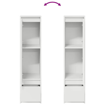 Highboard White 29,5X34X119,5 Cm Dřevěná Konstrukce
