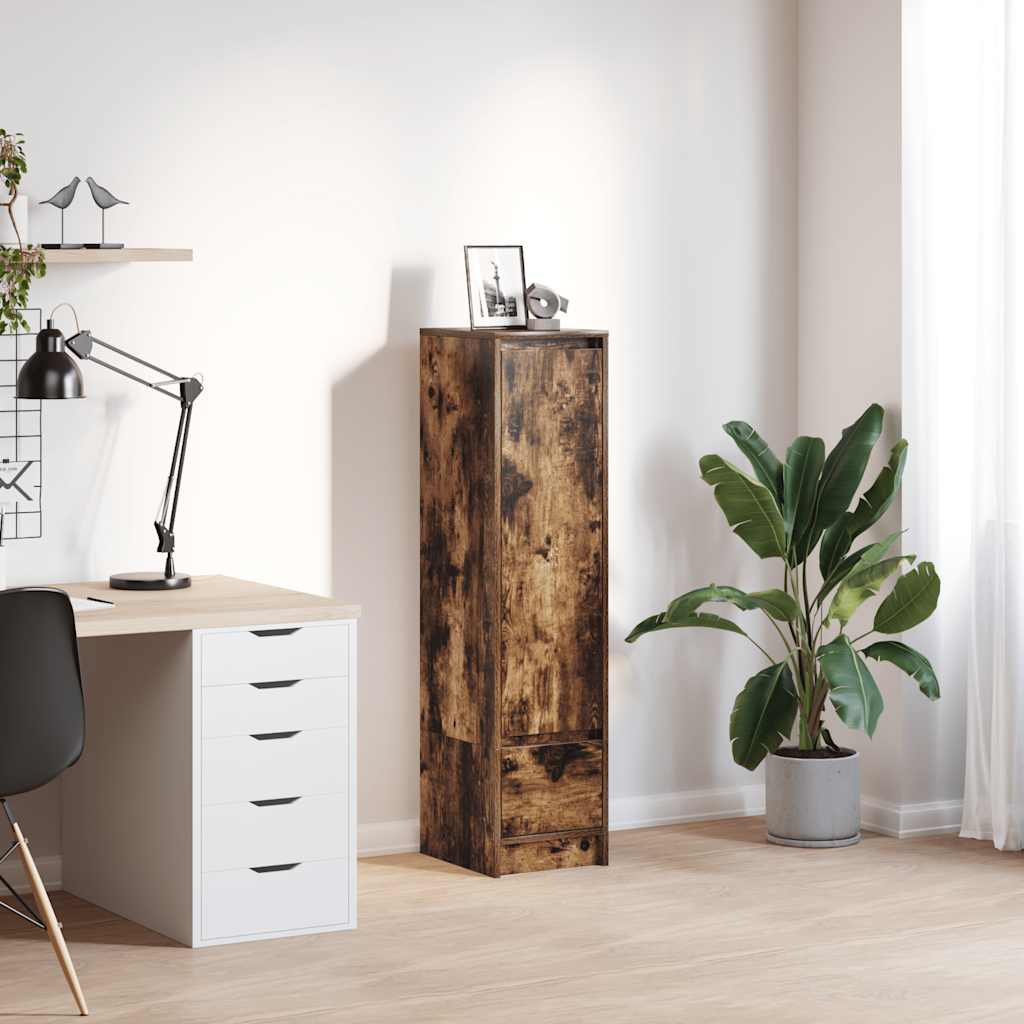 Highboard White 29,5X34X119,5 Cm Dřevěná Konstrukce