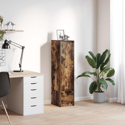 Highboard White 29,5X34X119,5 Cm Dřevěná Konstrukce