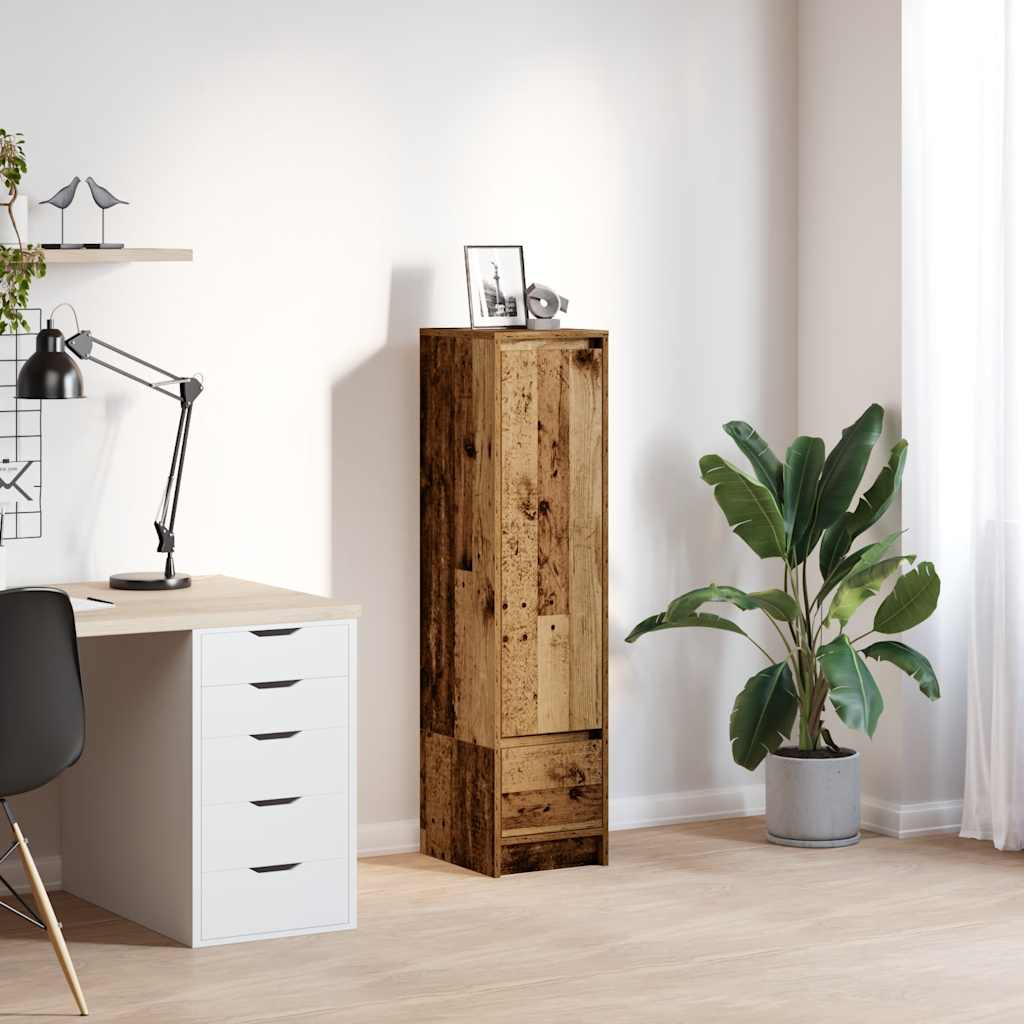 Highboard White 29,5X34X119,5 Cm Dřevěná Konstrukce
