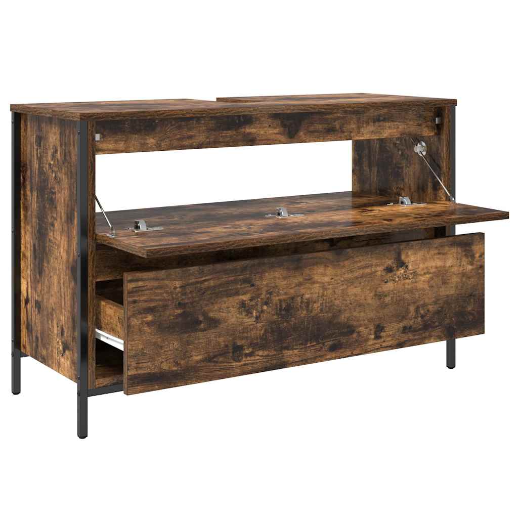 Koupelnová Skříňka S Umyvadlem A Zásuvkami Smoked Oak