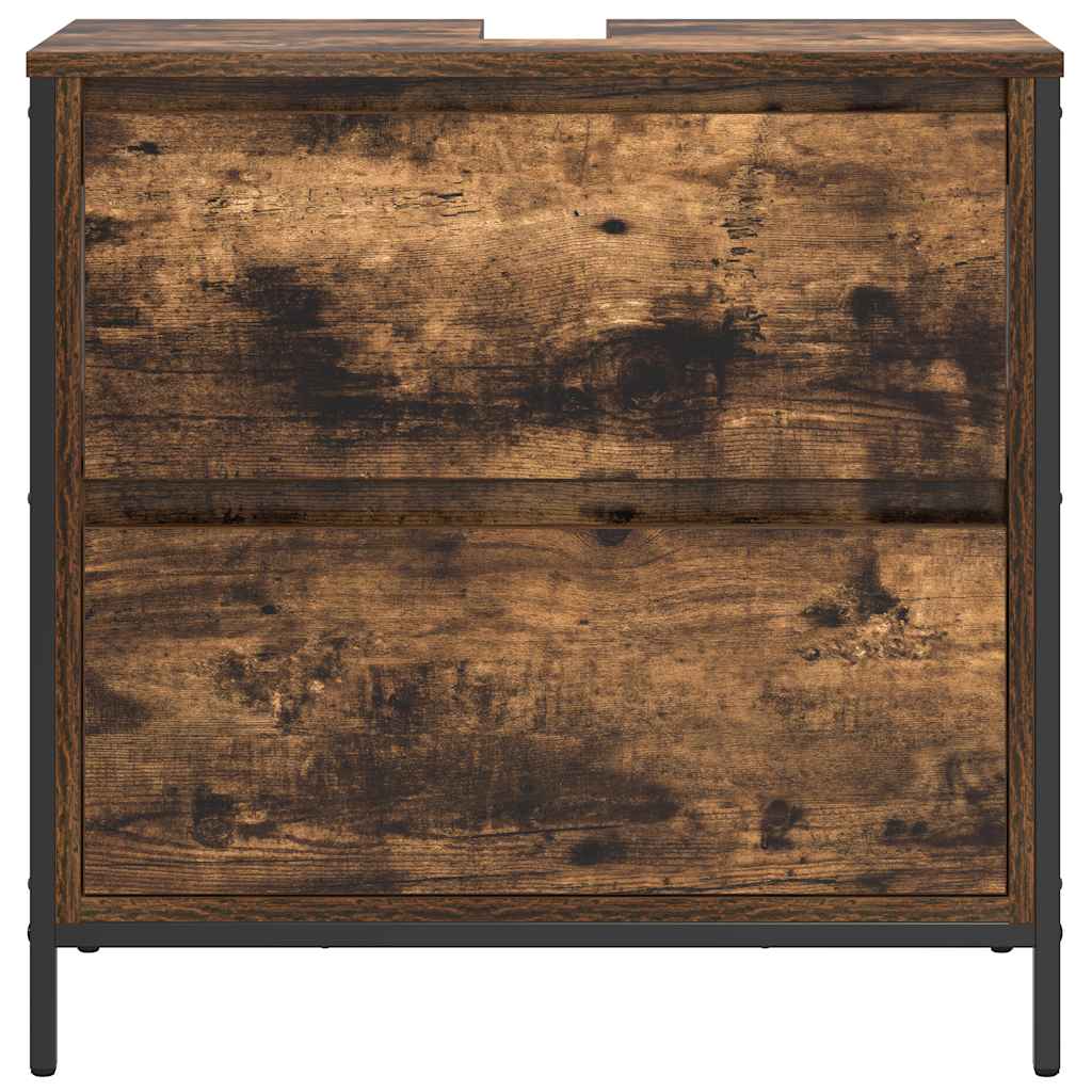 Koupelnová Skříňka S Umyvadlem A Zásuvkami Uzený Dub