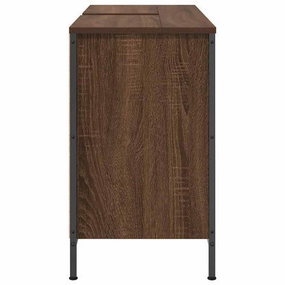 Skříňka S Umyvadlem A Zásuvkami Hnědý Dub 90X34,5X60 Cm