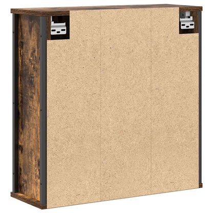 Koupelnová Nástěnná Skříňka Se Zrcadlem Uzený Dub 60X21X60 Cm