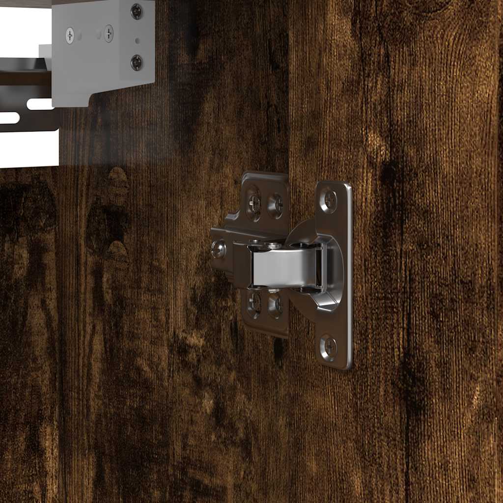 Koupelnová Nástěnná Skříňka Se Zrcadlem Uzený Dub 60X21X60 Cm