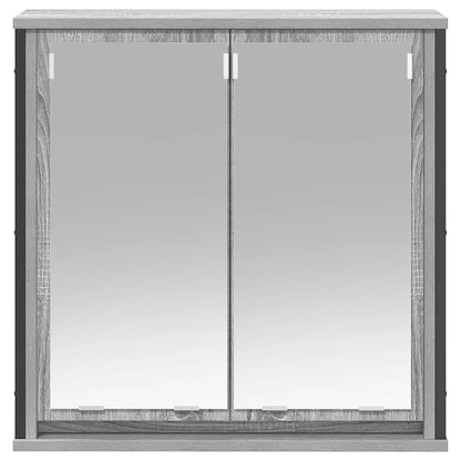 Koupelnová Nástěnná Skříňka Se Zrcadlem Šedá Sonoma 60X21X60 Cm