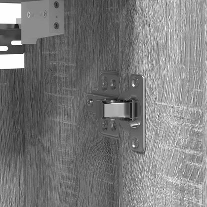 Koupelnová Nástěnná Skříňka Se Zrcadlem Šedá Sonoma 60X21X60 Cm